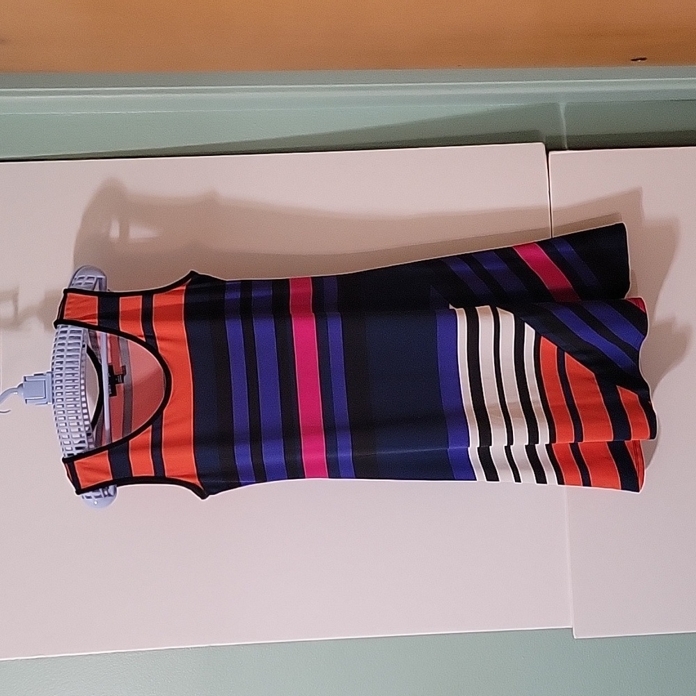 SAM & JESS Striped Multicolor Sleeveless Dress, Size S